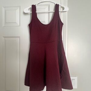 Forever 21 Burgundy Textured Mini Dress